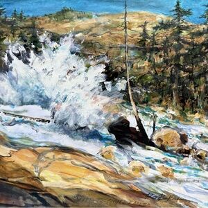 Disney Grizzly River Run Concept Art Nature's Cascade Painting by Ron Pekar